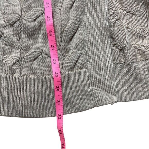 Aritzia Wilfred 100% Merino Wool Longline Fisherman Knit Open Tan Cardigan XS - Picture 9 of 9